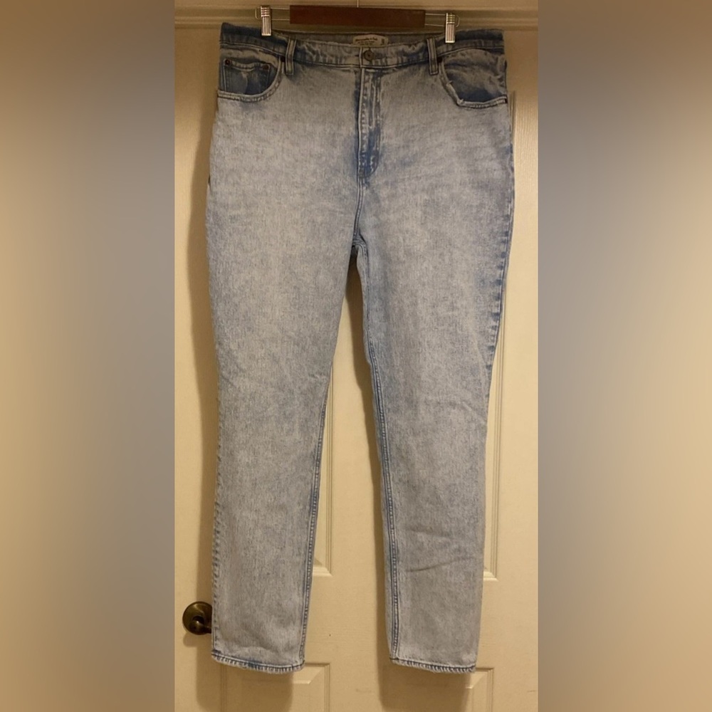 Abercrombie & Fitch The 90s Slim Straight Ultra High Rise Jeans Sz 34/18 LONG